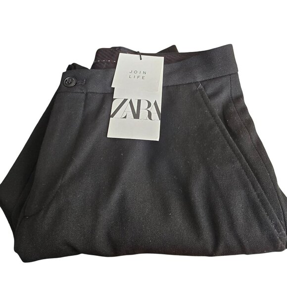 Zara Womens Black Slim Fit Trousers Size 38 NWT Work Pants JJ3872 - Picture 2 of 7